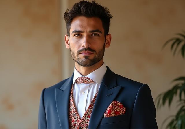 Cultural fusion wedding attire